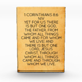Acryl bijbelvers blok - 1 Korintiërs 8:6