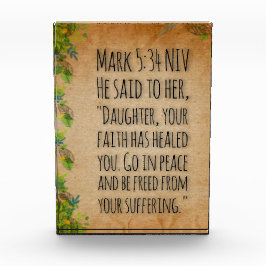 Acryl bijbelvers blok - Marcus 5:34