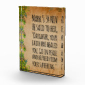 Acryl bijbelvers blok - Marcus 5:34 (Rechts)