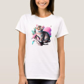 Acryl Bloem Kat Schattige T-shirt (Voorkant)