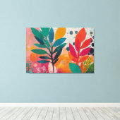 Acryl bloemen decor canvas afdruk (Insitu (Houten vloer))