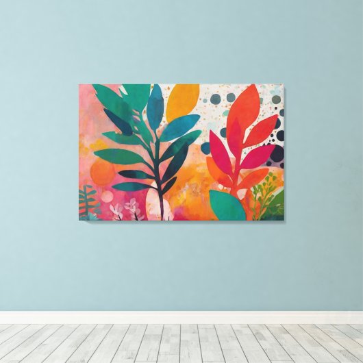 Acryl bloemen decor canvas afdruk (Insitu (Houten vloer))