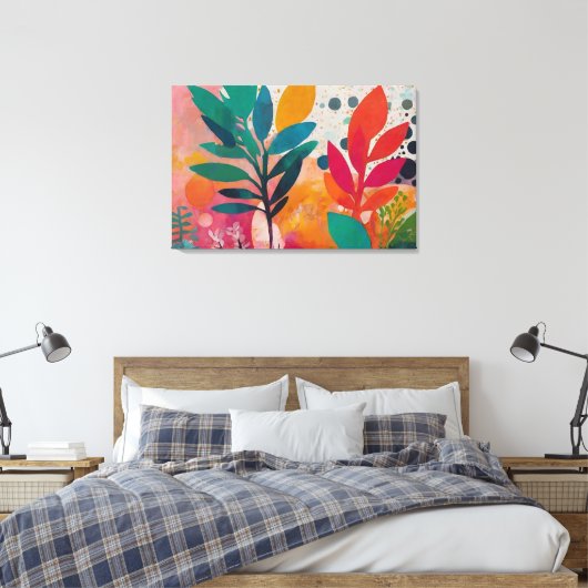 Acryl bloemen decor canvas afdruk (Insitu (Slaapkamer))