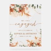 Acryl Bloemen Pampas Engagement Party Welkom Bord (Voorkant)