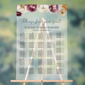 Acryl Bourgondië Bloemen Herfst Trouwstoel Grafiek Acryl Bord (Neutraal)