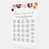 Acryl Bourgondië Bloemen Herfst Trouwstoel Grafiek Acryl Bord (Hoek)