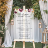 Acryl Bourgondië Wedding Ceremony Program Teken Acryl Bord