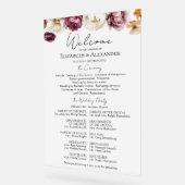 Acryl Bourgondië Wedding Ceremony Program Teken Bord (Hoek)