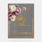 Acryl Bourgondische Herfst Quinceanera Welkomstbor Bord (Voorkant)