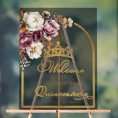 Acryl Bourgondische Herfst Quinceanera Welkomstbor Bord (Neutraal)