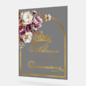 Acryl Bourgondische Herfst Quinceanera Welkomstbor Bord (Hoek)