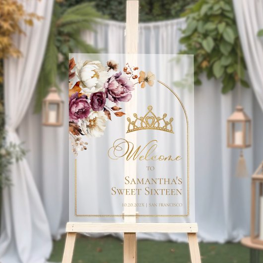 Acryl Bourgondische Herfst Sweet Sixteen Welcome S Acryl Bord