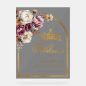 Acryl Bourgondische Herfst Sweet Sixteen Welcome S Acryl Bord (Voorkant)