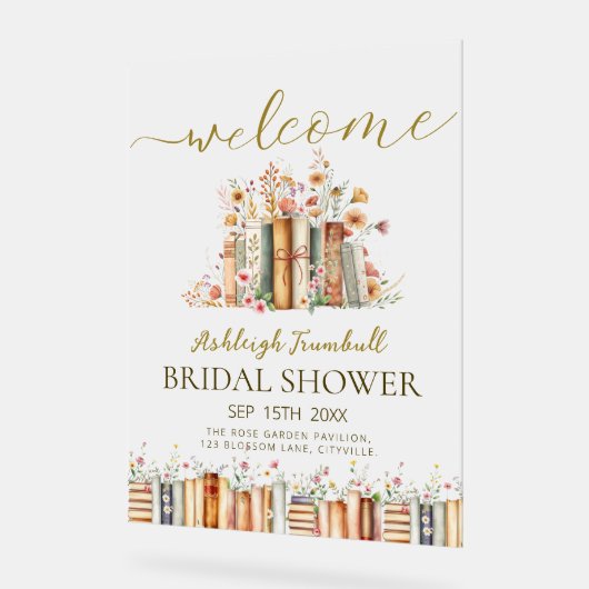 Acryl Bruiloft Feest Verwelkoming Verhaal Boek Sig Acryl Bord (Hoek)