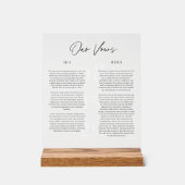 Acryl bruiloft geloften Keepsake Display Art Gift (Voorkant)