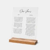 Acryl bruiloft geloften Keepsake Display Art Gift (Hoek)