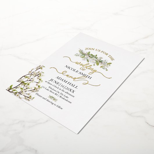 Acryl bruiloft groen en bloemen uitnodiging (Gedraaid)