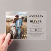 ACRYL bruiloft nodigt foto QR-code RSVP Acryl Uitnodigingen (Insitu (Draagbaar))