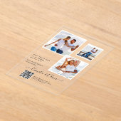 ACRYL bruiloft nodigt foto QR-code RSVP Acryl Uitnodigingen (Laagn)