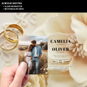 ACRYL bruiloft nodigt foto QR-code RSVP Acryl Uitnodigingen