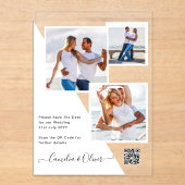 ACRYL bruiloft nodigt foto QR-code RSVP Uitnodigingen (Voorkant)