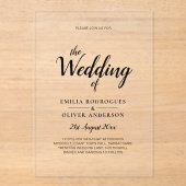 ACRYL bruiloft nodigt minimalistisch modern helder Acryl Uitnodigingen (Voorkant)