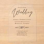 ACRYL bruiloft nodigt minimalistisch modern helder Acryl Uitnodigingen (Voorkant)