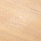 ACRYL bruiloft nodigt witte tekst vet Initialen Acryl Uitnodigingen (Laagn)