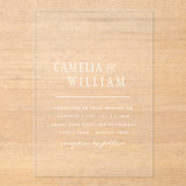 ACRYL bruiloft nodigt witte tekst vet Initialen Acryl Uitnodigingen (Voorkant)