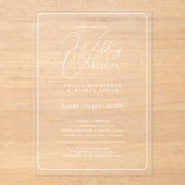 ACRYL bruiloft nodigt witte tekst vet Initialen Acryl Uitnodigingen (Voorkant)