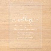 ACRYL bruiloft nodigt witte tekst vet Initialen Uitnodigingen (Voorkant)