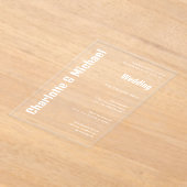 ACRYL bruiloft nodigt witte tekst vet modern Acryl Uitnodigingen (Laagn)