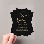 ACRYL bruiloft nodigt zwart goud uniek modern uit Acryl Uitnodigingen (Insitu (Draagbaar))