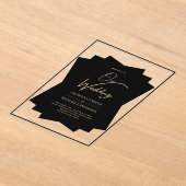 ACRYL bruiloft nodigt zwart goud uniek modern uit Acryl Uitnodigingen (Laagn)