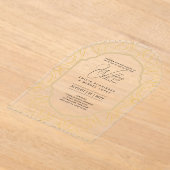 ACRYL bruiloft nodigt zwarte tekst vet Initialen Acryl Uitnodigingen (Laagn)