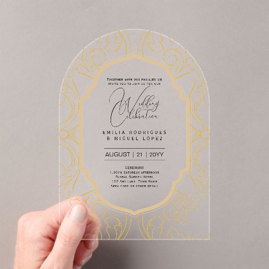 ACRYL bruiloft nodigt zwarte tekst vet Initialen Acryl Uitnodigingen (Insitu (Draagbaar))