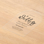 ACRYL bruiloft nodigt zwarte tekst vet Initialen Acryl Uitnodigingen (Laagn)