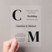 ACRYL bruiloft nodigt zwarte tekst vet Initialen Acryl Uitnodigingen (Insitu (Draagbaar))