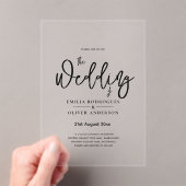 ACRYL bruiloft nodigt zwarte tekst vet Initialen Acryl Uitnodigingen (Insitu (Draagbaar))