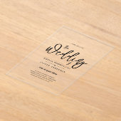 ACRYL bruiloft nodigt zwarte tekst vet Initialen Acryl Uitnodigingen (Laagn)