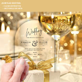 ACRYL bruiloft nodigt zwarte tekst vet Initialen Acryl Uitnodigingen