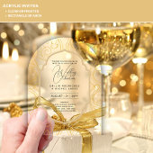 ACRYL bruiloft nodigt zwarte tekst vet Initialen Acryl Uitnodigingen