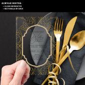 ACRYL bruiloft nodigt zwarte tekst vet Initialen Acryl Uitnodigingen