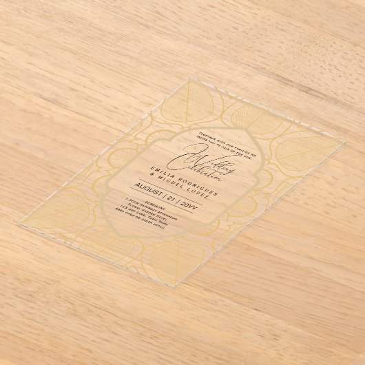 ACRYL bruiloft nodigt zwarte tekst vet Initialen Acryl Uitnodigingen (Laagn)