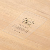 ACRYL bruiloft nodigt zwarte tekst vet Initialen Acryl Uitnodigingen (Laagn)