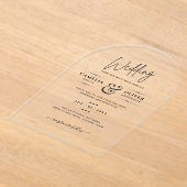 ACRYL bruiloft nodigt zwarte tekst vet Initialen Acryl Uitnodigingen (Laagn)