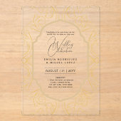 ACRYL bruiloft nodigt zwarte tekst vet Initialen Acryl Uitnodigingen (Voorkant)