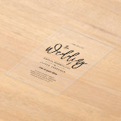 ACRYL bruiloft nodigt zwarte tekst vet Initialen Uitnodigingen (Laagn)