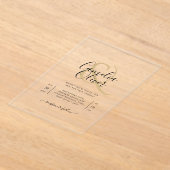 ACRYL bruiloft nodigt zwarte tekst vet Initialen Uitnodigingen (Laagn)