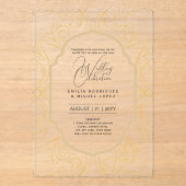 ACRYL bruiloft nodigt zwarte tekst vet Initialen Uitnodigingen (Voorkant)